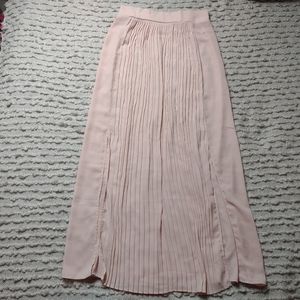 Peach sheer maxi skirt with slits